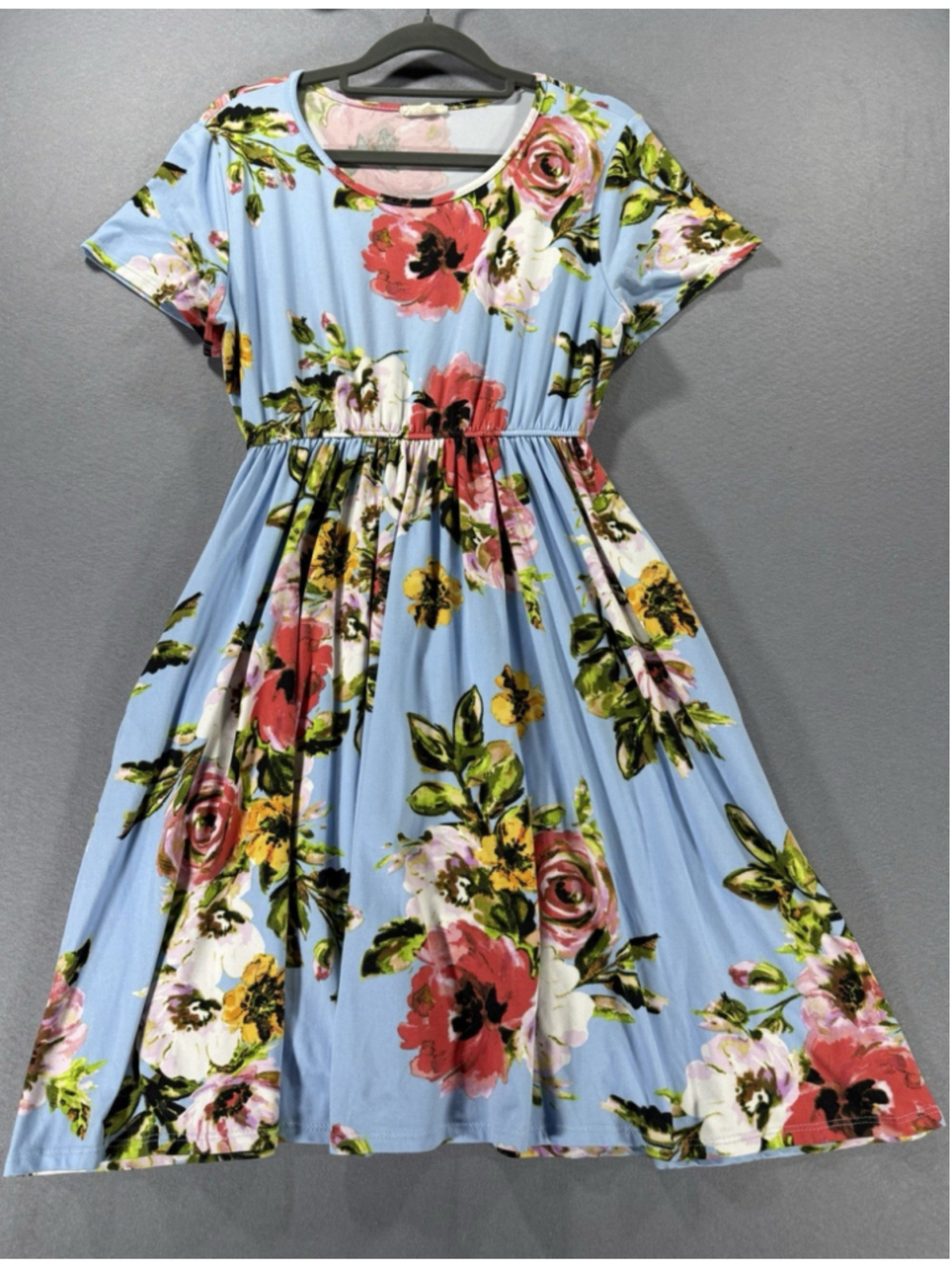 Sweet Lovely By Jen Dress Floral A Line Blue Spring Summer Party Size M Pockets
